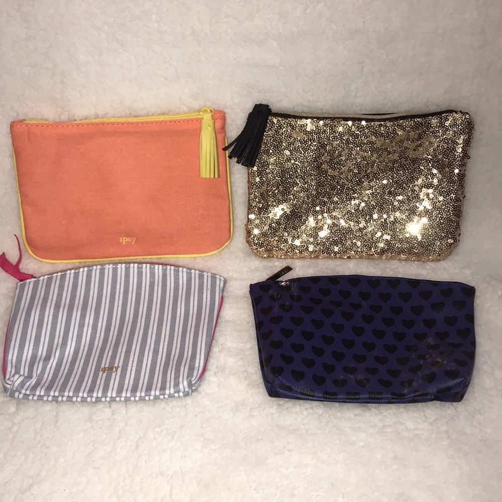 Set of 4 Ipsy makeup bags